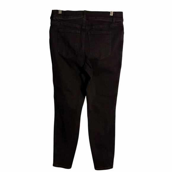 Spanx Ankle Skinny Jeans Clean Black Size Large #20278R Pull-On Shaping Denim - Picture 3 of 8